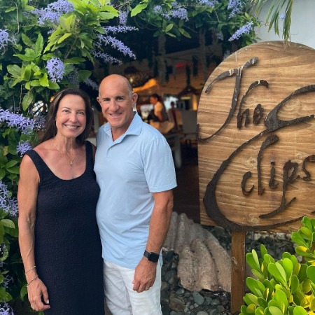 Debra Ponzek with her husband Greg Addonizio. 